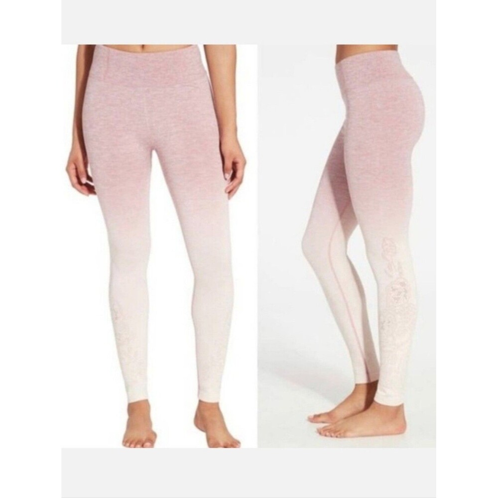 CALIA Seamless High Rise Mesa Floral Cutout Pink-to-White Ombre Leggings Size M